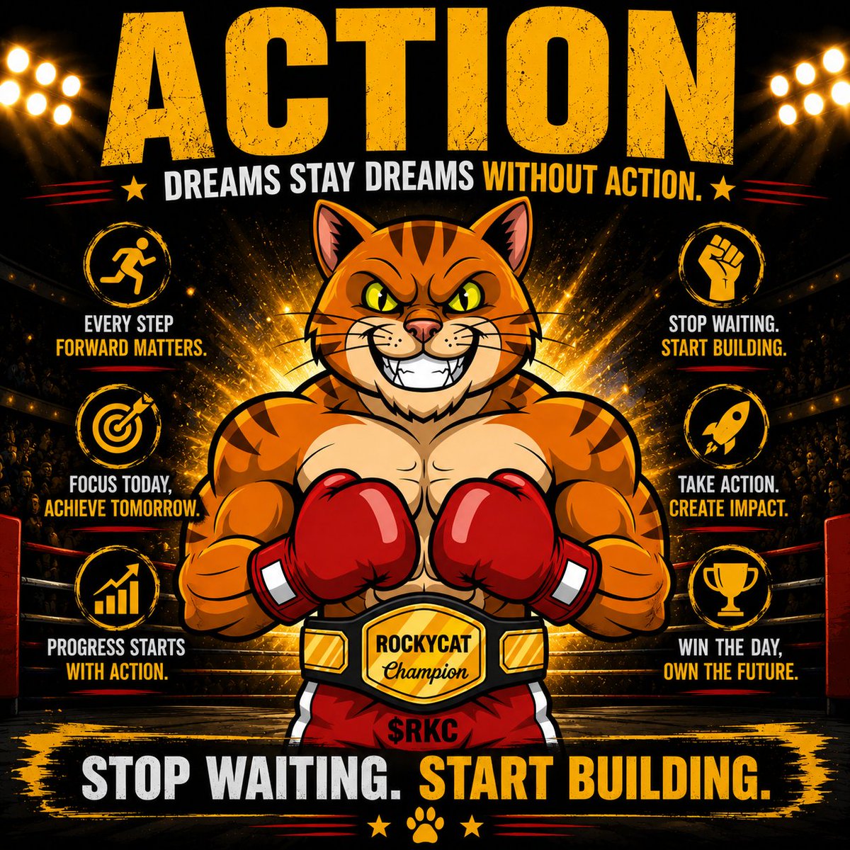 aymarjulius75's tweet photo. Dreams stay dreams without action.
Every step forward matters. Stop waiting, join the @Rockycatcoin  community now and let's start building together 
🥊🐱 #RockyCat #RKC $RKC #Web3 #Crypto #KeepBuilding https://t.co/wMfLZF5xR6
