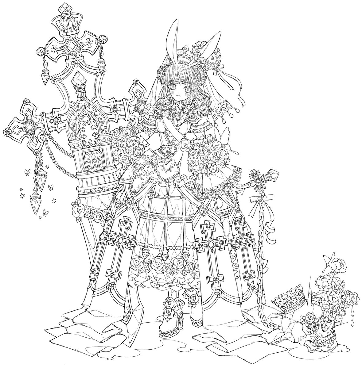 sumidolce's tweet photo. 線画から気が狂っとるのかくらいの高密度情報を詰め込むのが好きです
色塗りはもっと好きです！ https://t.co/kOd1KwtNL1
