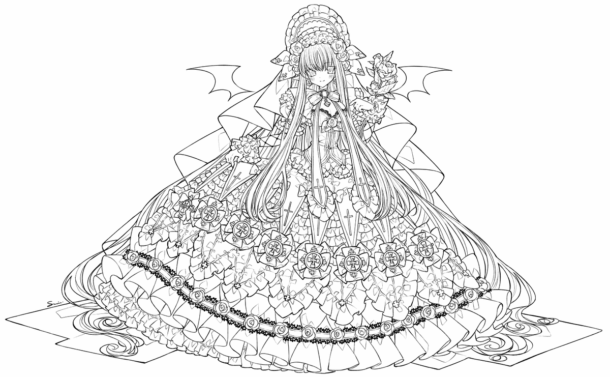 sumidolce's tweet photo. 線画から気が狂っとるのかくらいの高密度情報を詰め込むのが好きです
色塗りはもっと好きです！ https://t.co/kOd1KwtNL1
