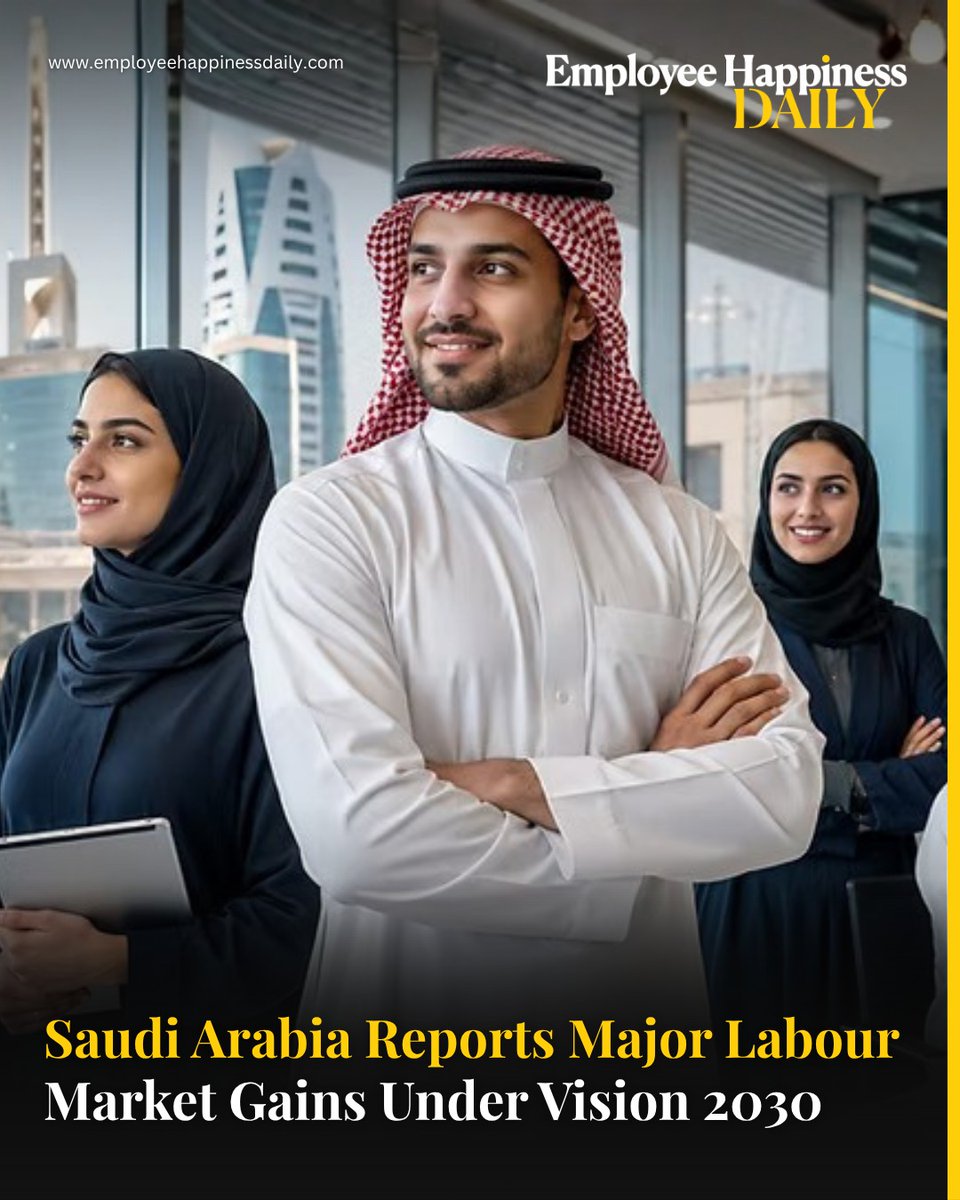 employee47283's tweet photo. More than 2.6 million Saudi nationals are now employed in the private sector, while unemployment has fallen to 7.2% and women’s workforce participation has reached 35%.
Read here: https://t.co/mN3b4JUwCR
#SaudiArabia #Vision2030 #LabourMarket #SaudiTalent https://t.co/FDSZHUQI1I