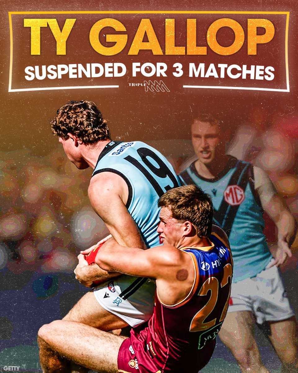 triplemfooty's tweet photo. Ty Gallop has been handed a 3 match ban after pleading guilty to his serious misconduct charge. https://t.co/scjz2x63aV