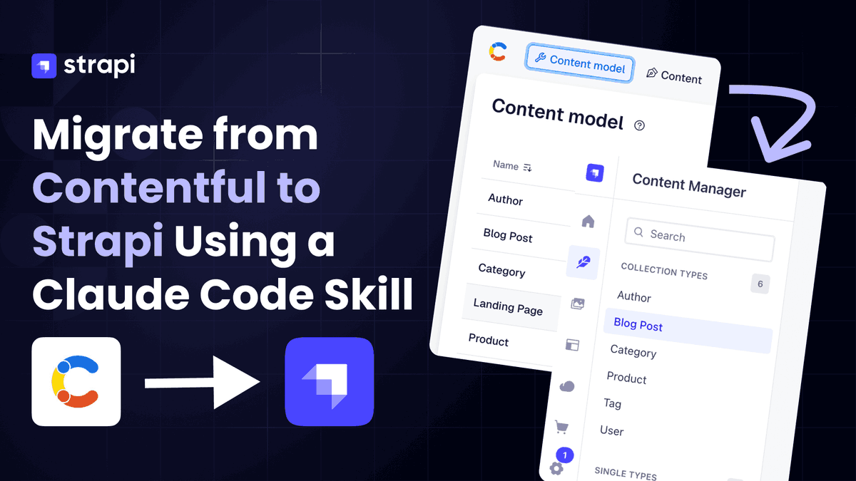 strapijs's tweet photo. How to Migrate from Contentful to Strapi Using a Claude Code Skill

Here's what you'll learn:

🚀 Move a full site (blog + product catalog) from Contentful to Strapi without writing migration code
✅ Carry over rich text, images, and relationships with a @claudeai Code skill that reads your model
💡 Re-run safely thanks to idempotent migrations via a `contentfulId` field
⚠️ Why the Salesforce acquisition makes content ownership matter more than ever

👉 Full tutorial: https://t.co/xkMXhBcont