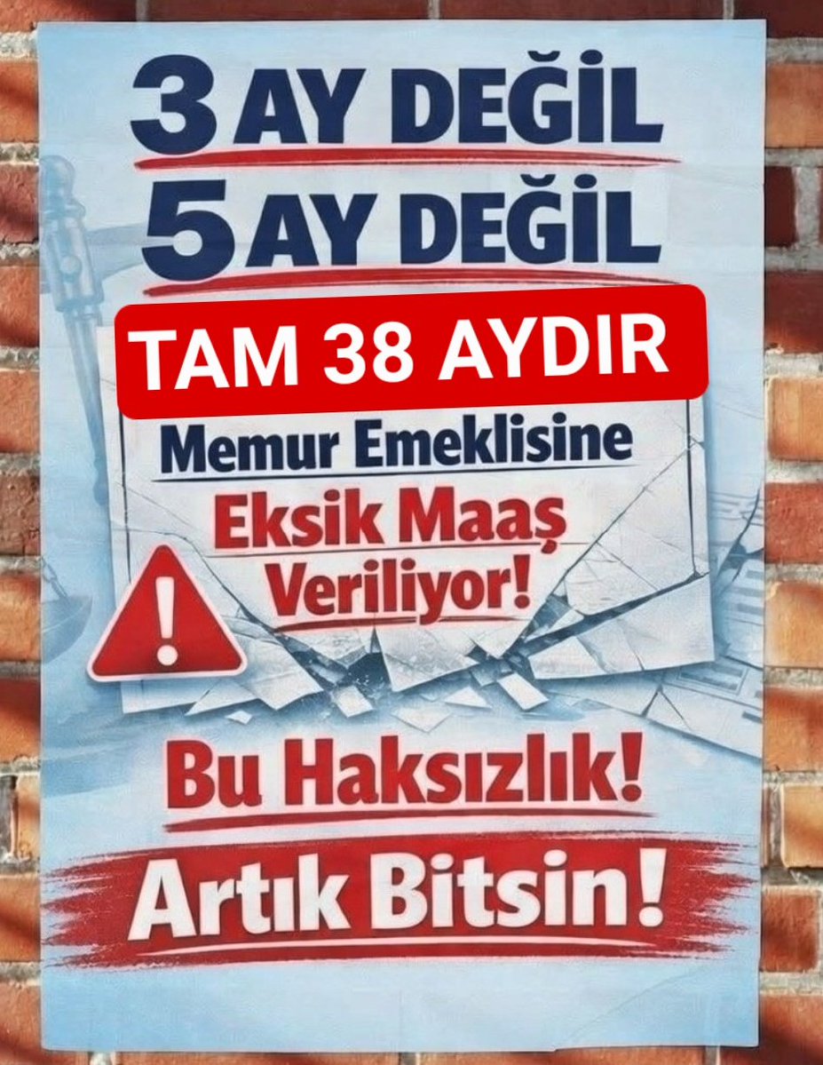 elkap_necla's tweet photo. 2.5 milyon #EmekliMemur 
Kanundan gelen hakkını istiyor. 375 sayılı yasanın 40 ek maddesi ile elimizden alınan maaşını  istiyor.
Ek madde iptal edilsin 
#MemurEmeklisineAdalet
#EmekliMemur
@Akparti @MHP_Bilgi @iyiparti 
@AYMBASKANLIGI https://t.co/DA484qTA06