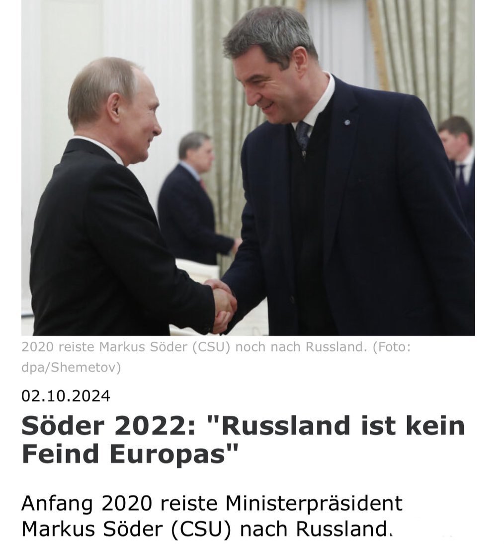 klausamtresen's tweet photo. @Frohnmaier_AfD Seit Franz Josef Strauß pilgern die CSU Ministerpräsidenten nach Moskau.... Was für ein Heuchler 👎 https://t.co/rDjxE5jseQ