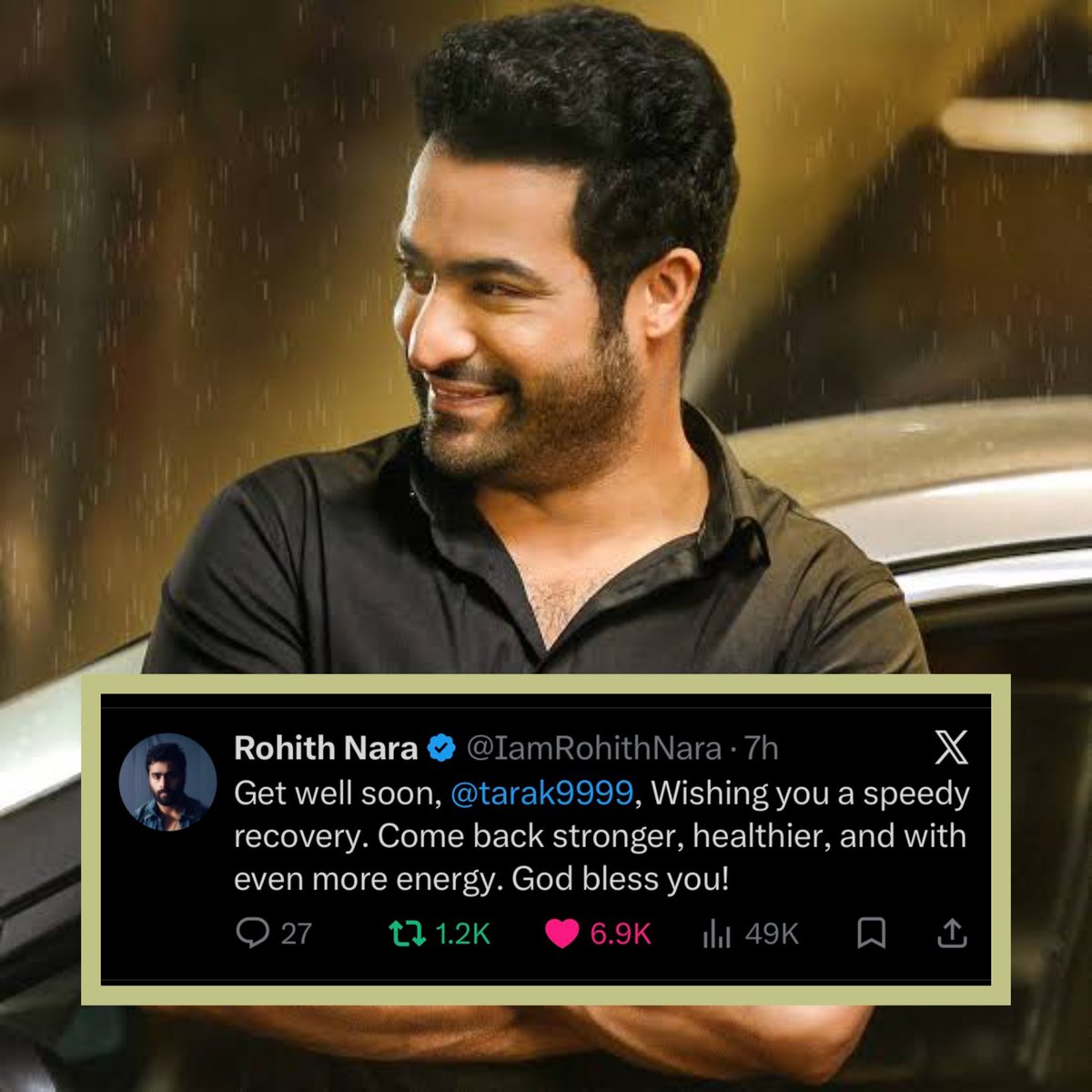 NR_Devotees's tweet photo. Get well soon @tarak9999 garu 🤝

#nararohith #jrntr https://t.co/kTkml4p3l1