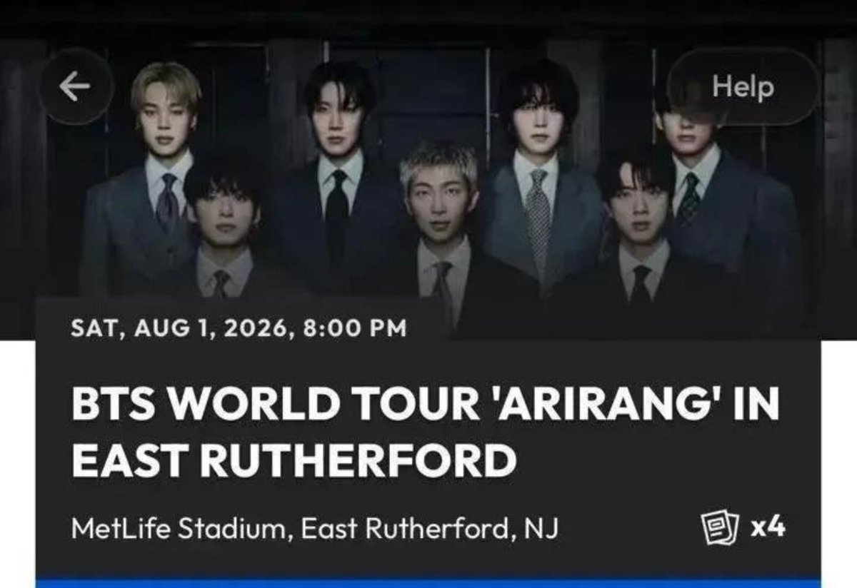 Rhoudexx's tweet photo. BTS ARIRANG WORLD TOUR – EAST RUTHERFORD ❤️
MetLife Stadium | Aug 1, 2026 | 8PM🔥 ARMY, 
#ArirangWorldTour #ARMYForever #BiasBattle #EastRutherford #MetLifeStadium #KpopConcert #BTS2026 #TeamJungkook #TeamJimin #TeamV #TeamRM #TeamSuga #TeamJHope #TeamJin #875tickets https://t.co/Cqzhw87xrZ