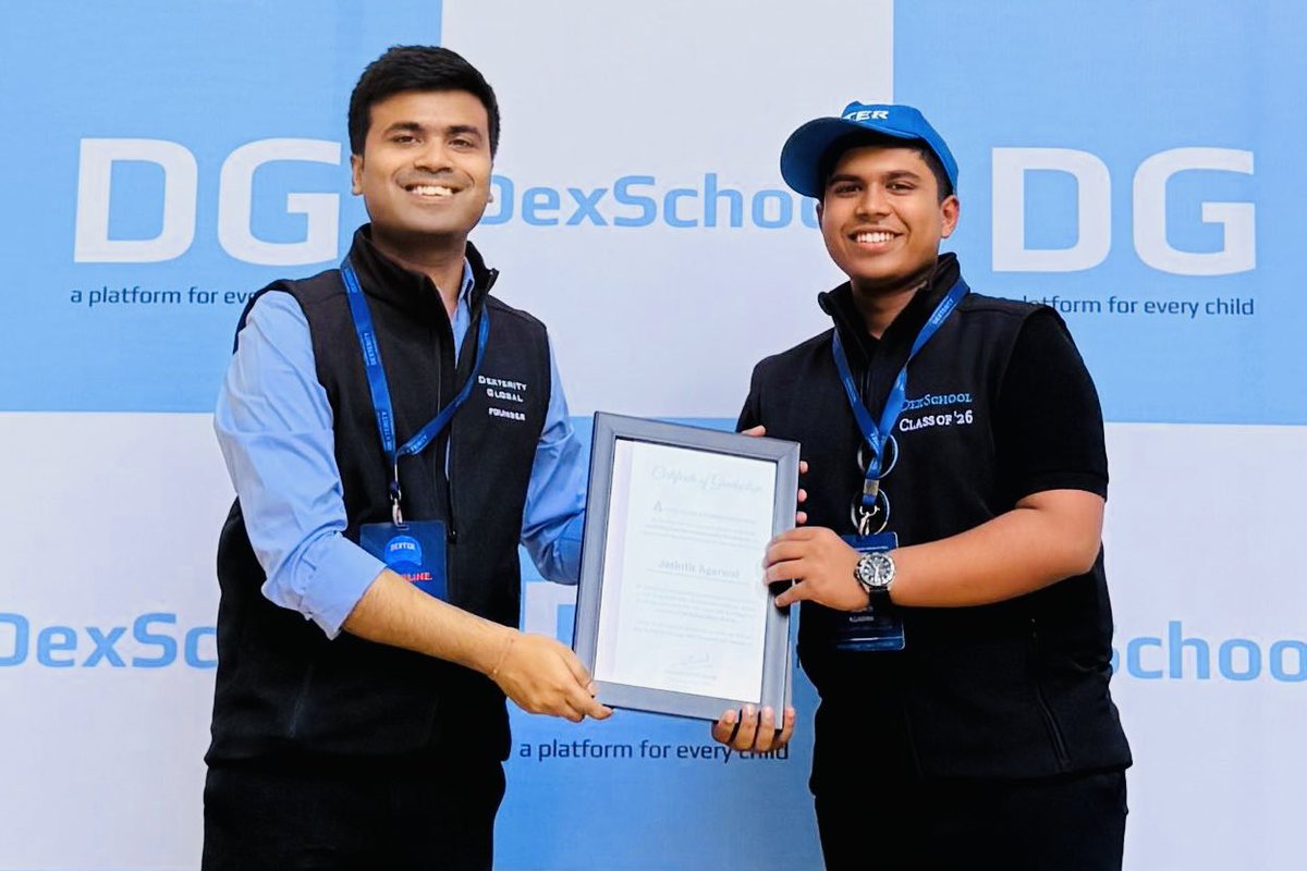 DexterityGlobal's tweet photo. Every Graduate and Fellow of Dexterity, through #DexConnect, Dexterity's opportunity discovery and preparation platform, participates in at least two national or international opportunities every month, a lifelong habit built as a Dexter in early teenage years.
Proud DexSchool Class of 2026 graduate from Meghalaya, Jashith was selected for Indian Space Research Organisation (ISRO) Young Scientists Programme this summer. As one of 456 meritorious students selected from 1,06,530 candidates from all across India, Jashith trained under @ISRO scientists and engineers, and gained first-hand exposure to space science, satellite technology, rocket launches, and India's space missions. #ThisIsDexterity 🧢🇮🇳