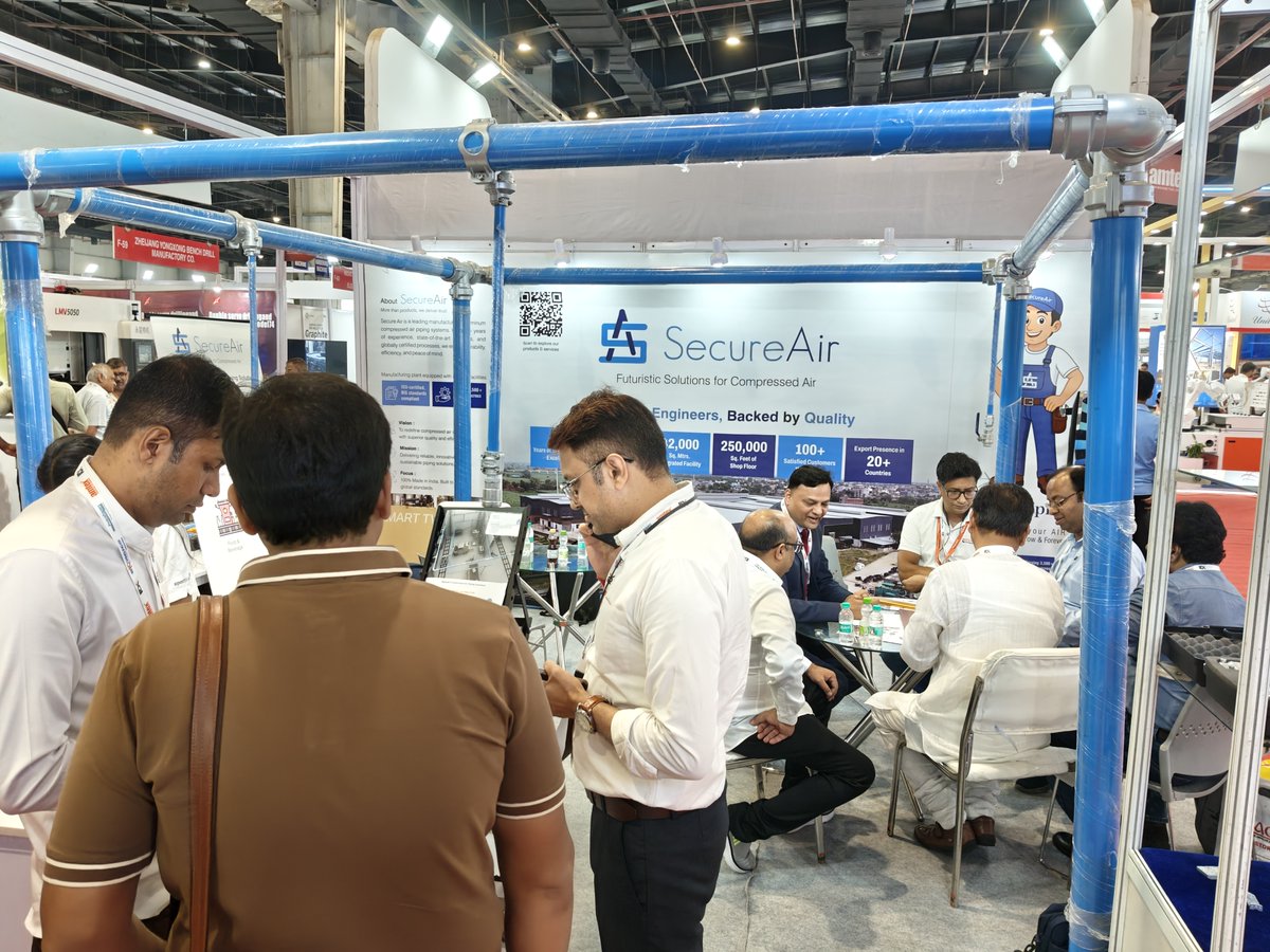 secureair_'s tweet photo. Thank You, AMTEX 2026! 
A heartfelt thank you to everyone who visited the Secure Air booth at AMTEX 2026.
It was a pleasure showcasing our Premium Aluminium Compressed Air Piping &amp; Fittings and connecting with industry professionals, partners, and customers. https://t.co/rmvG40Z8Ew