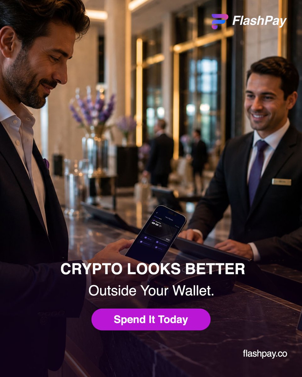 flashpay_card's tweet photo. Crypto isn't just for holding.

It's for traveling. Shopping. Living.

With FlashPay, spend your crypto effortlessly, every day.

🌐 https://t.co/xuLRyQuC9B 

#FlashPay #CryptoLifestyle #SpendCrypto #DigitalPayments #Fintech https://t.co/Zt30NC2SQD