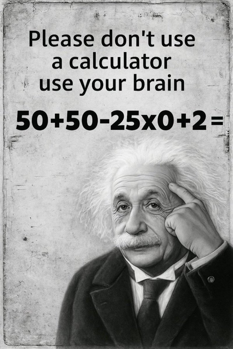 AlexaBliz_'s tweet photo. Einstein would solve this instantly...

Can you it without using calculator under 10 seconds 🤔 https://t.co/EHjIoPb7eX