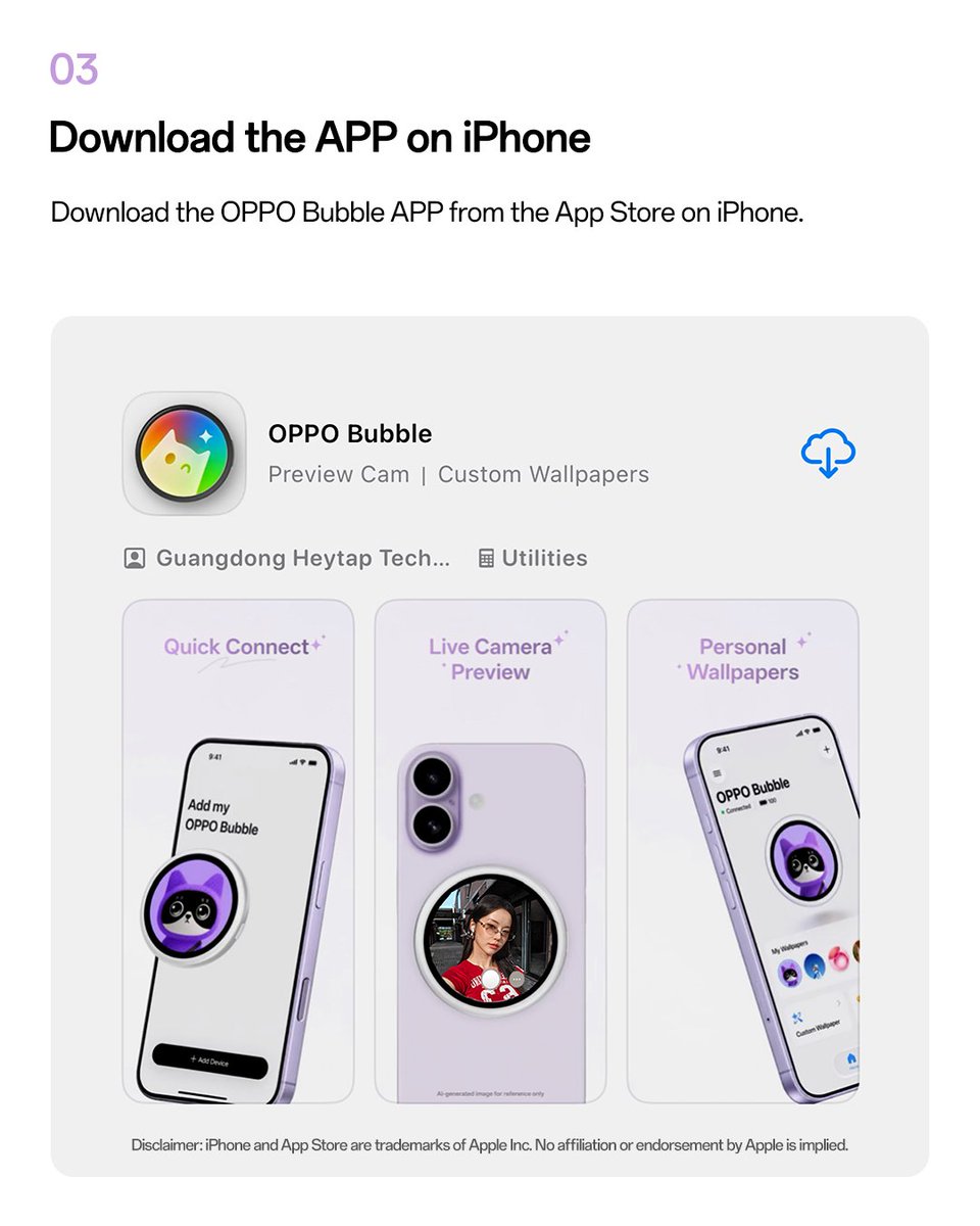 OPPOIndia's tweet photo. Connect. Pair. Capture. 📸

Swipe through this quick guide to set up your OPPO Bubble and get ready to capture moments from a whole new perspective.

#OPPOBubble #OPPOReno16Series #LiveInTheMoment #LiveItYourWay https://t.co/21rR4cVUdC