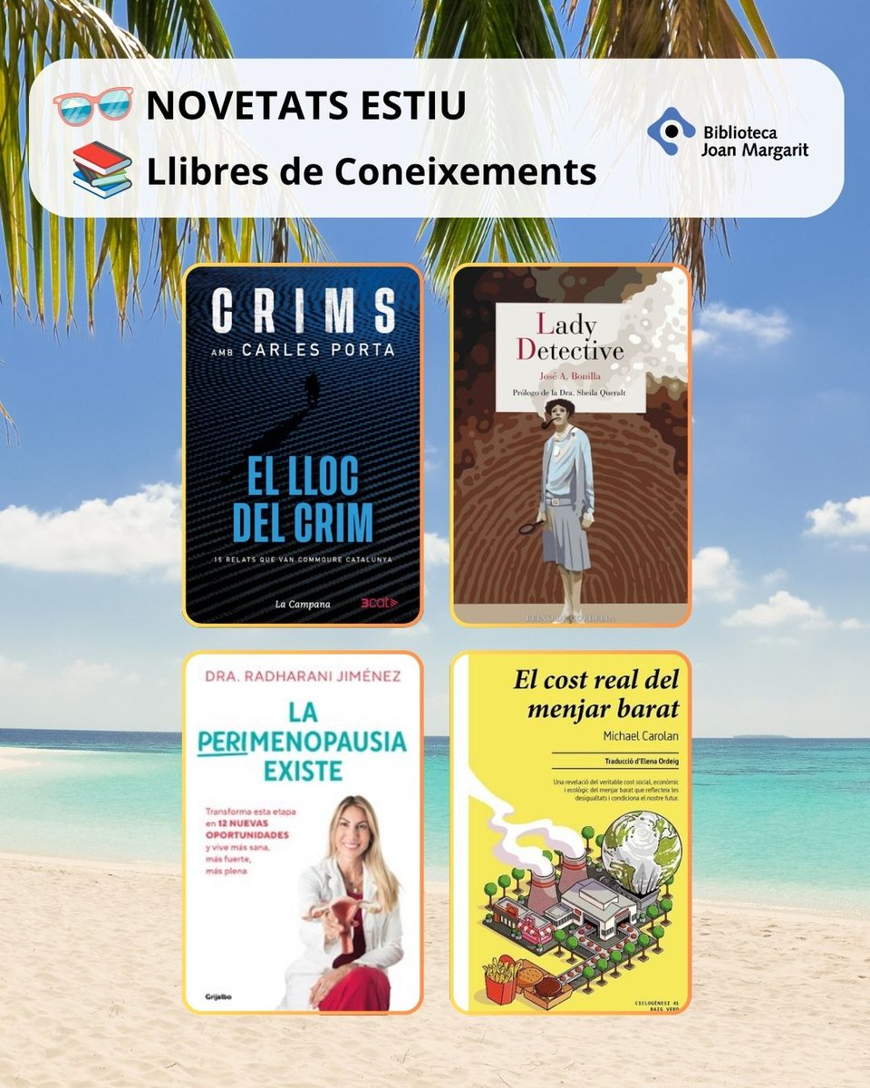 BibJoanMargarit's tweet photo. Darreres novetats d'estiu a la biblioteca!!📚🏖️🤩
Abans d'anar-nos-en de vacances, us deixem alguns llibres de coneixements acabats d'aterrar. Lectures fresquetes per passar la calor!!

#BJM #quèfemalesbiblios #bibliotequesXBM #novetats #coneixements #llibres #estiu #SantJust https://t.co/fsiOJhoPqf