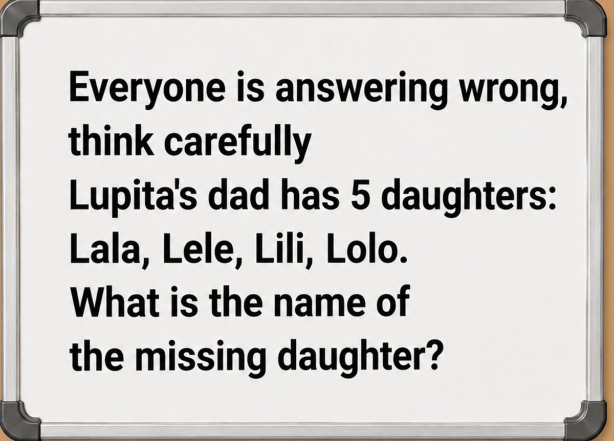 __vennix's tweet photo. What is the name of the missing daughter?

Only 1% can solve this without guessing. https://t.co/tsd8NFSU8C