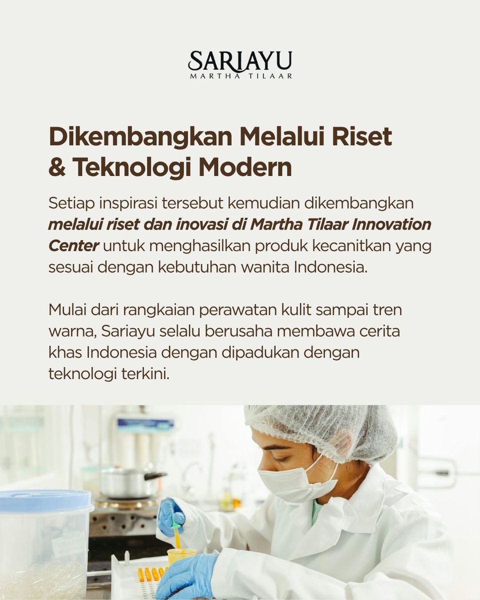 Sariayu_MT's tweet photo. Sudah berdiri dan terus melakukan inovasi selama lebih dari 50 tahun, melalui alam dan tradisinya Sariayu selalu berusaha untuk selalu relevan dengan kebutuhan kulit wanita Indonesia💚

#Sariayu #SariayuMarthaTilaar #CleanBeauty https://t.co/ZXxTcgmJbU