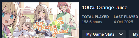 MagsyBloom's tweet photo. @shiba_seto @Alula_Vi I love 100% Orange Juice!! It's such a fun game!! (I haven't played in a while but hmmmmhm) https://t.co/qjyAlEaSlE