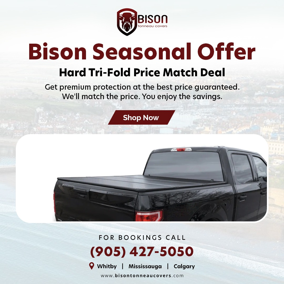 bisoncover's tweet photo. 🔥 Bison Seasonal Offer!
Hard Tri-Fold Price Match Deal 💥
Find a lower price on a comparable hard tri-fold cover? We'll match it!
✔️ Premium quality
✔️ Heavy-duty protection 🔒
✔️ Weatherproof 🌧️
🌐 https://t.co/5pnYkgD0Oi
📞 (905) 427-5050
#PriceMatch #HardTriFold #TruckLife 🚚 https://t.co/gUGdHlhzKr