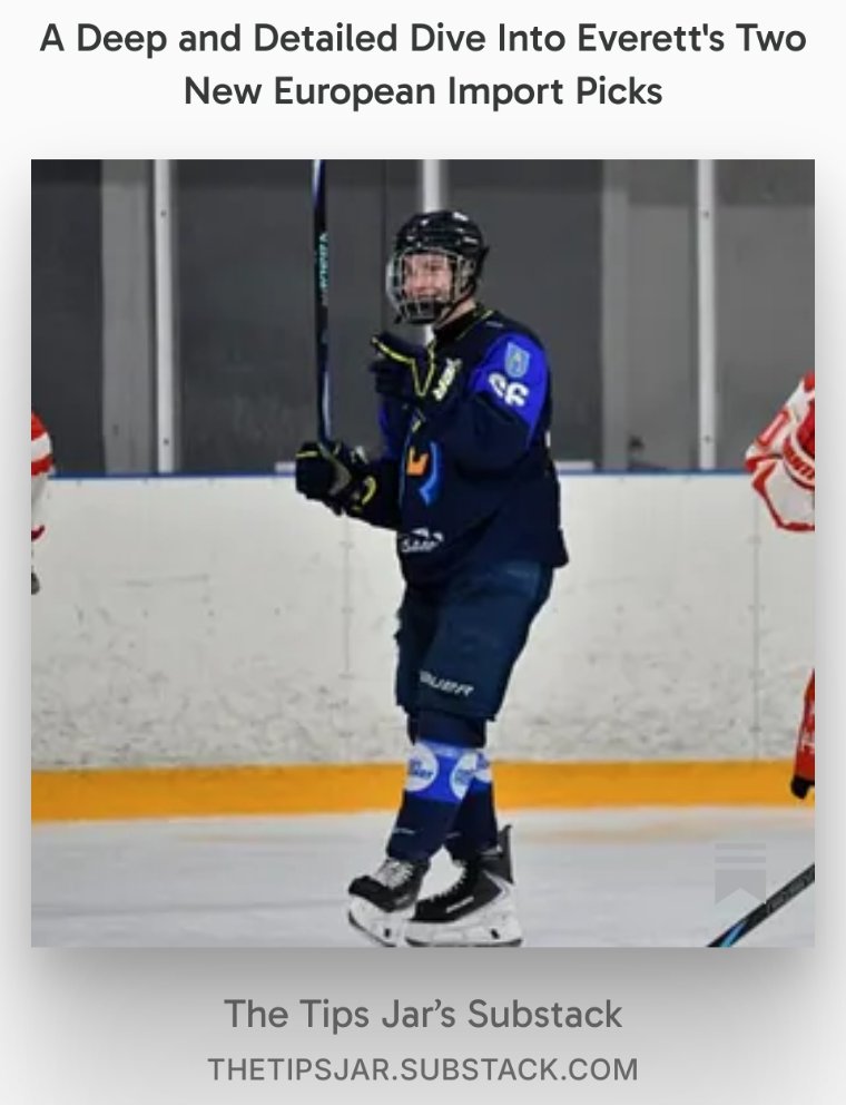 TheTipsJar's tweet photo. The Reigning Champ Everett Silvertips added two impact players in the Import Draft.  Learn more about them and their potential role below.  (This is one of many PAID tier articles - available now for only $5 a month)

https://t.co/1hNy2tMUDz

#TheTipsJar #ForEverett #WHL https://t.co/CAzUjOwwaz