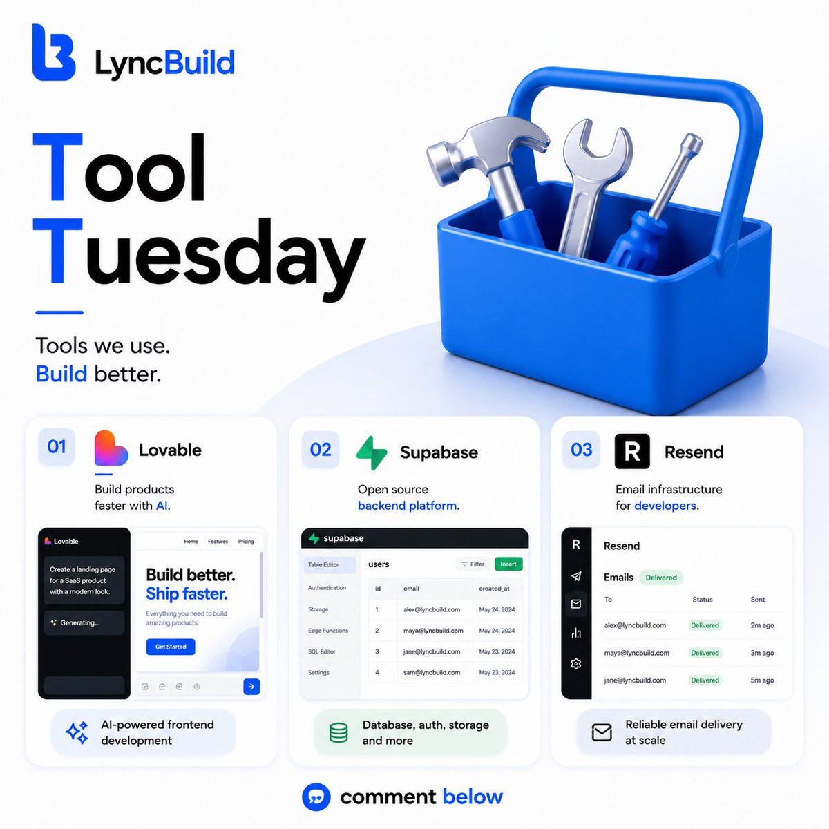 Lyncbuild's tweet photo. What's actually in your stack?
Not the tools you wish you used — the ones you open every single day.
Drop yours below 👇
#ToolsTuesday #StartupTools #BuildInPublic https://t.co/8SnSvW0WHi
