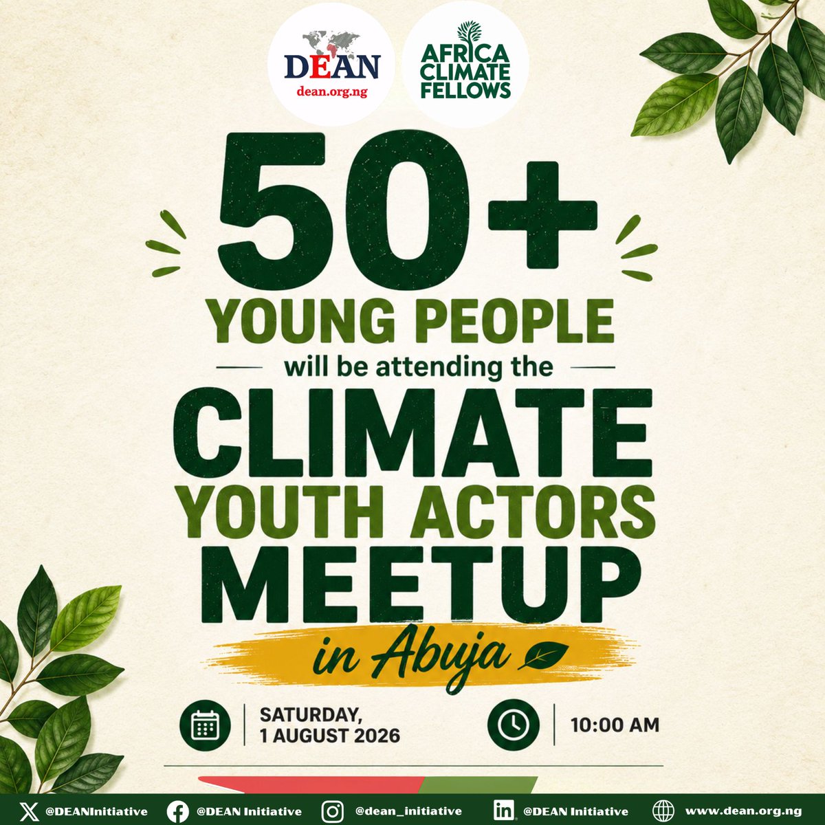 AfCliFellows's tweet photo. 50+ passionate young people are coming together for one purpose: to connect, learn, and take action for the climate.
Abuja, we're excited to welcome the next generation of climate leaders to the Climate Youth Actors Meetup. See you on 1 August!
#ClimateYouthActors  #Youth$Climate https://t.co/9XvvicColg