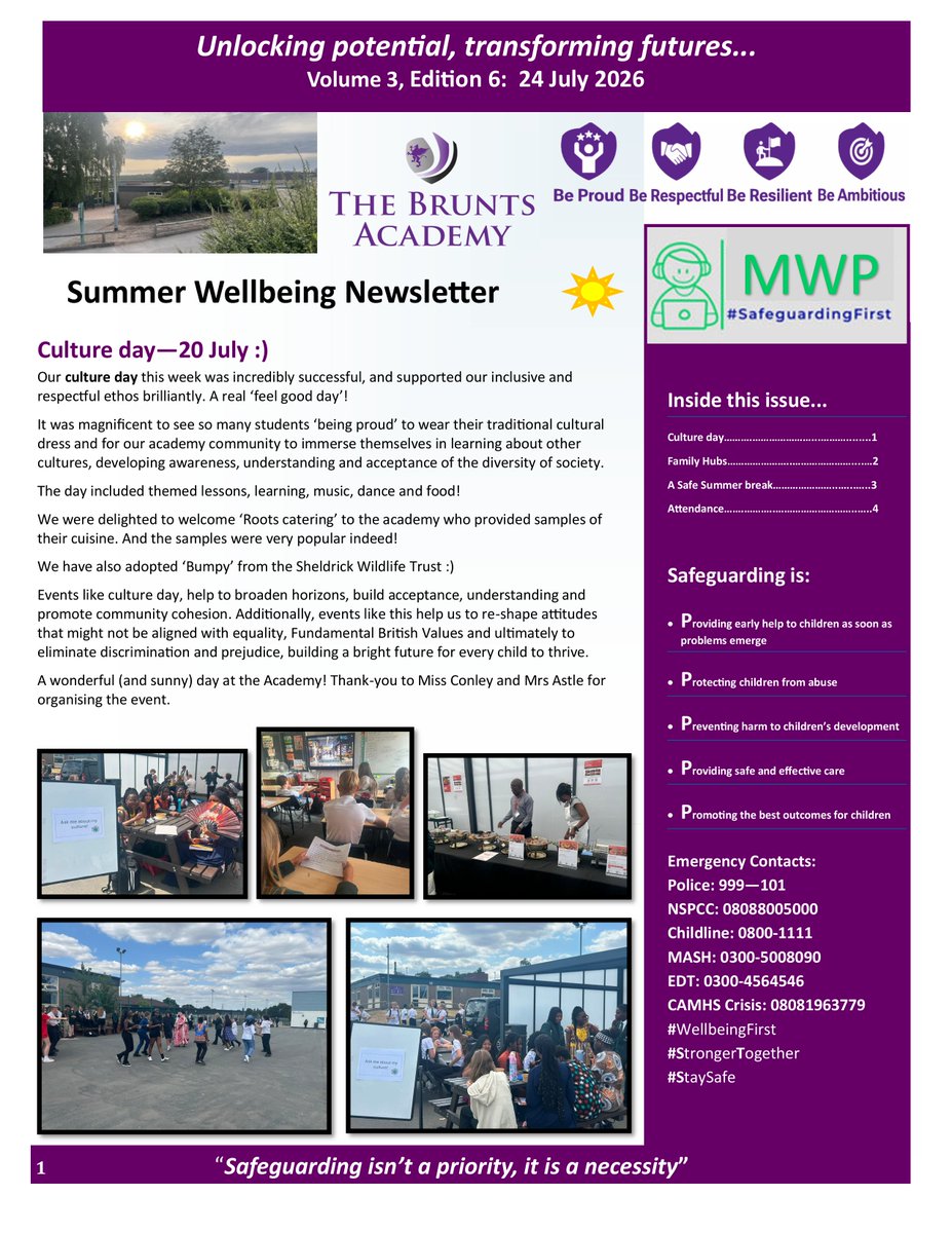 BruntsAcademy's tweet photo. Final edition of our safeguarding newsletter for the academic  year https://t.co/iYxVIJUyTL