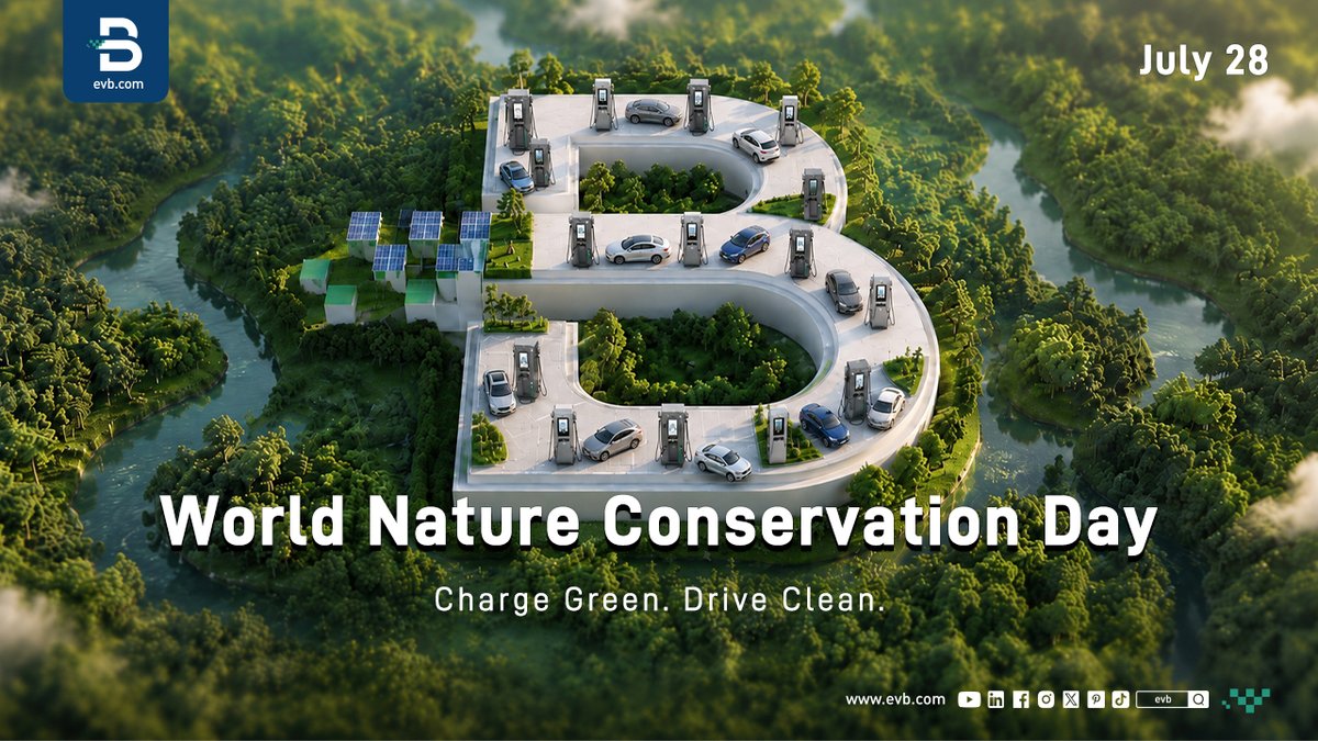 EVBcharging's tweet photo. 🌍 Protecting nature starts with smarter choices.
This World Nature Conservation Day, EVB supports a cleaner future through sustainable mobility and smart EV charging solutions. ⚡
Charge Green. Drive Clean.
#EVB #WorldNatureConservationDay #EVCharging #GreenMobility https://t.co/sFrImNPynN