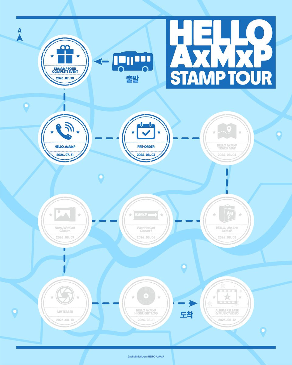 AxMxP_official's tweet photo. STAxMxP TOUR 📍

HELLO AxMxP
➢2026.08.12 6PM (KST)

#AxMxP #에이엠피
#AmplifyMusicPower
#HELLOAxMxP https://t.co/wDQQzaDd7d