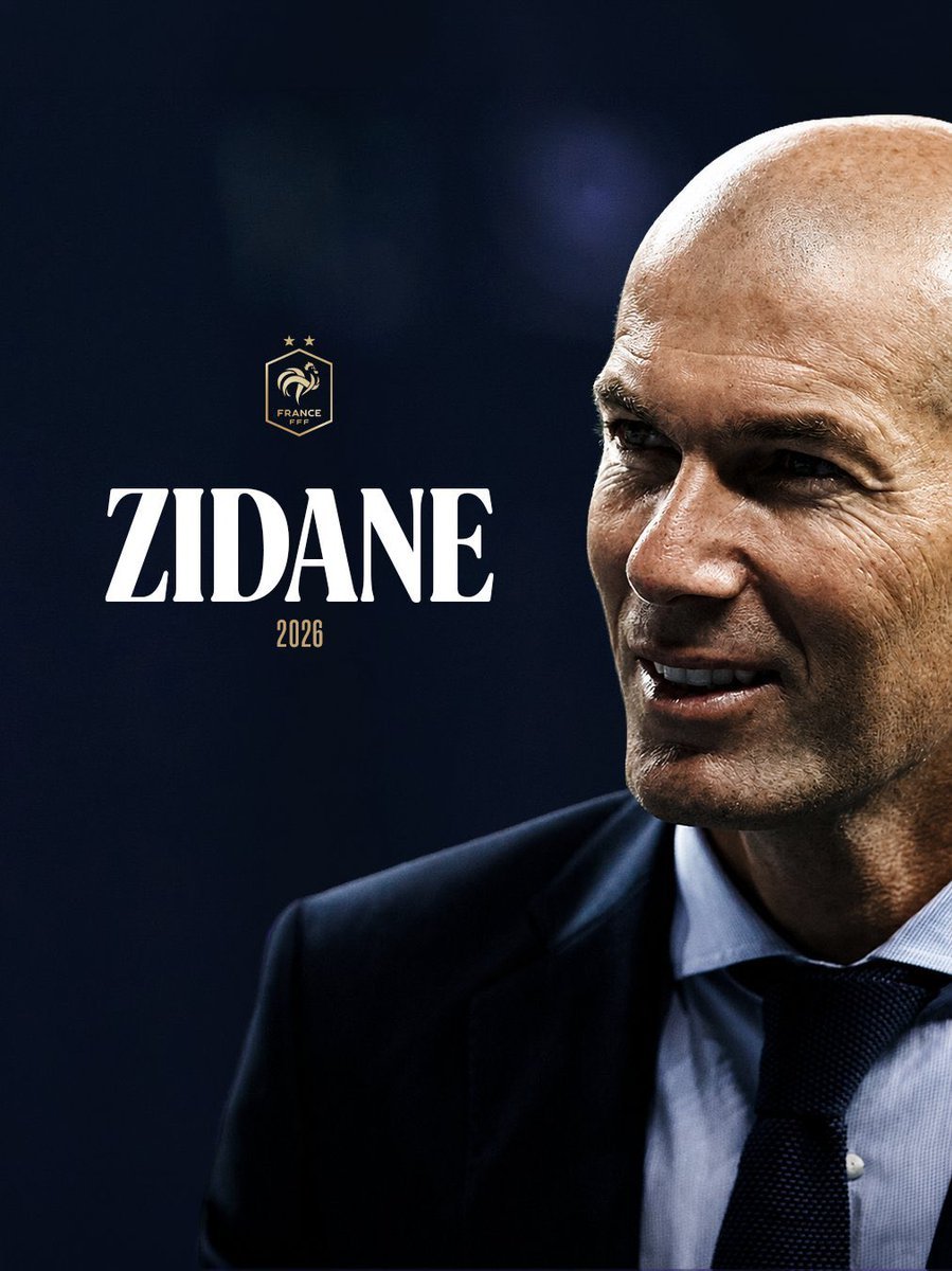 deeechase's tweet photo. 🚨🇫🇷 OFFICIAL: Zinedine Zidane, new France head coach until World Cup 2030.

Confirmed: Zizou is back. ✨
The main man https://t.co/4MdglS1nDl