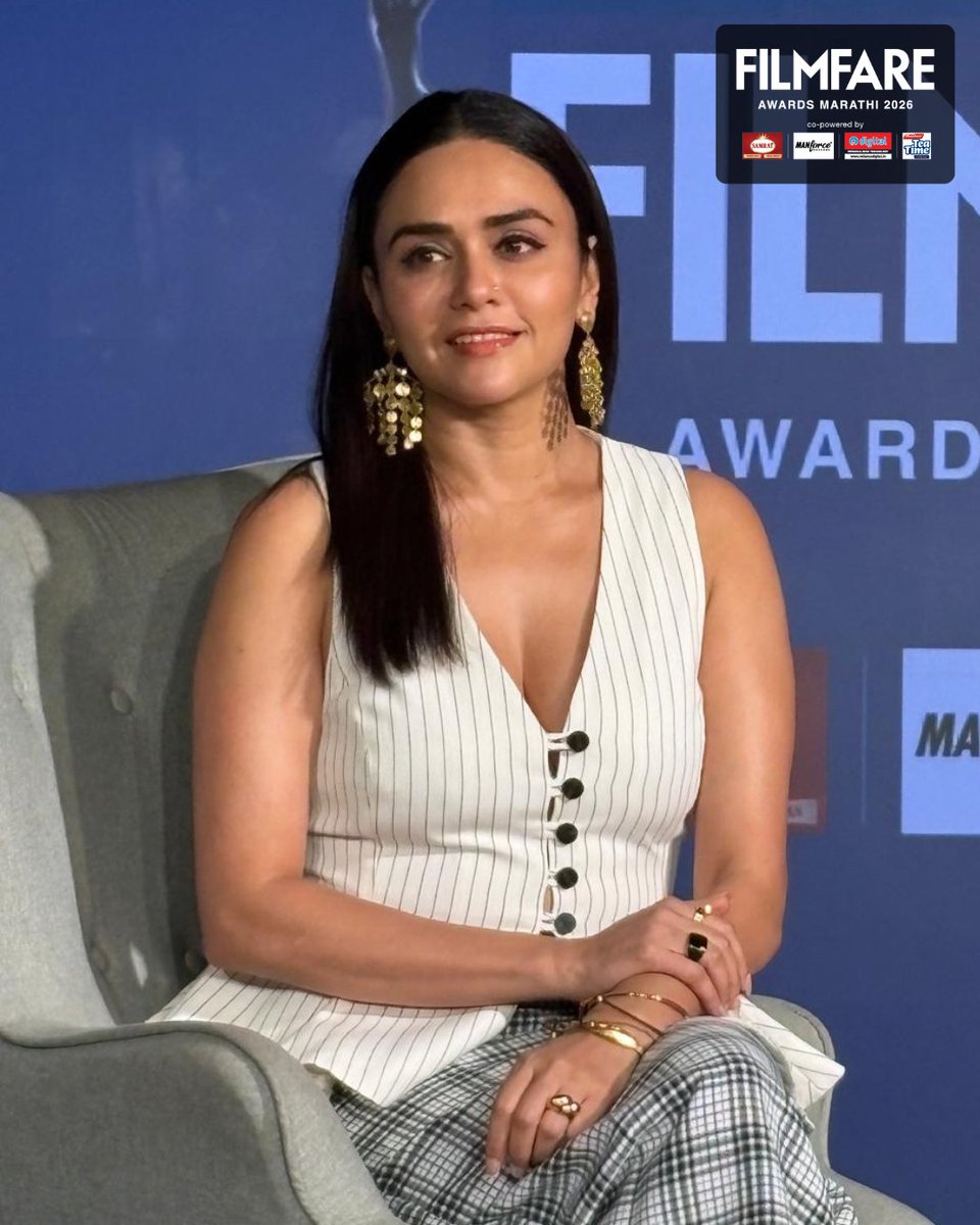 filmfare's tweet photo. #AmrutaKhanvilkar brings grace and glamour to the Filmfare Awards Marathi 2026 Press Conference. 😍

Get ready to witness Marathi cinema's biggest celebration at the Filmfare Awards Marathi 2026 on August 6. ✨

Co Powered By: Samrat India
@ManforceIndia 
@RelianceDigital 
Maliban India

#FilmfareAwardsMarathi2026
#FilmfareAwardsMarathi
#FilmfareAwards
#Filmfare