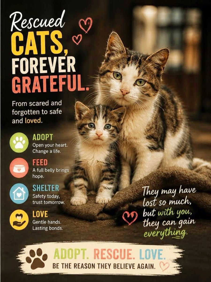 pawsandcactus's tweet photo. 🐈‍⬛🐾🐈 Adopt. Rescue. Love. "Looking into your rescues' loving eyes, remind you why it's all worth it; every minute, every sacrifice, every heartache." 🐈🐾🐈‍⬛
#adoptdontshop
#catlovers
#cats
#caturdayvibes
#catrescue https://t.co/xuENYBlXYj