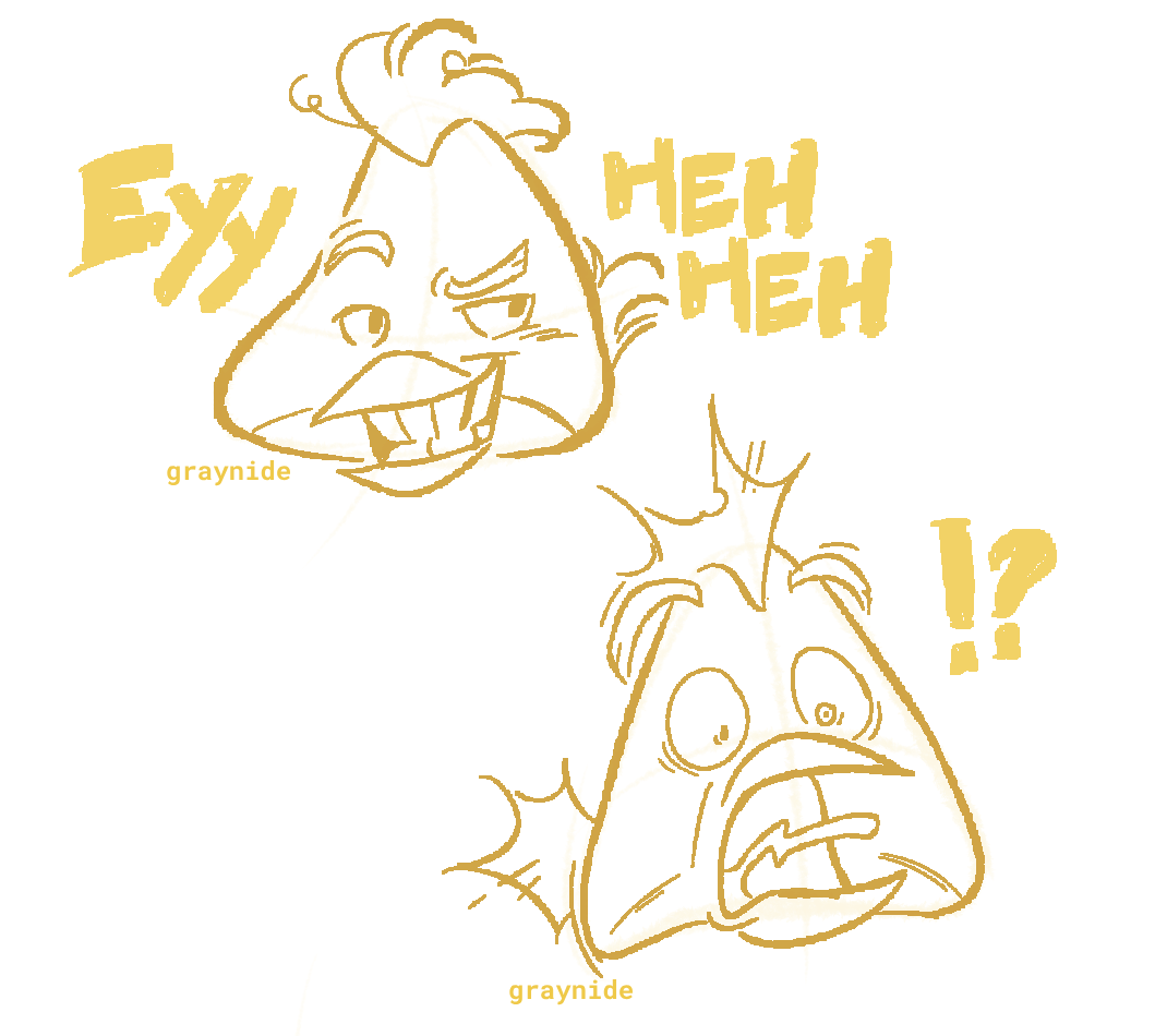 graynide's tweet photo. #angrybirds practice doodles before I fall into research thesis misery https://t.co/wvFuZl5gKz
