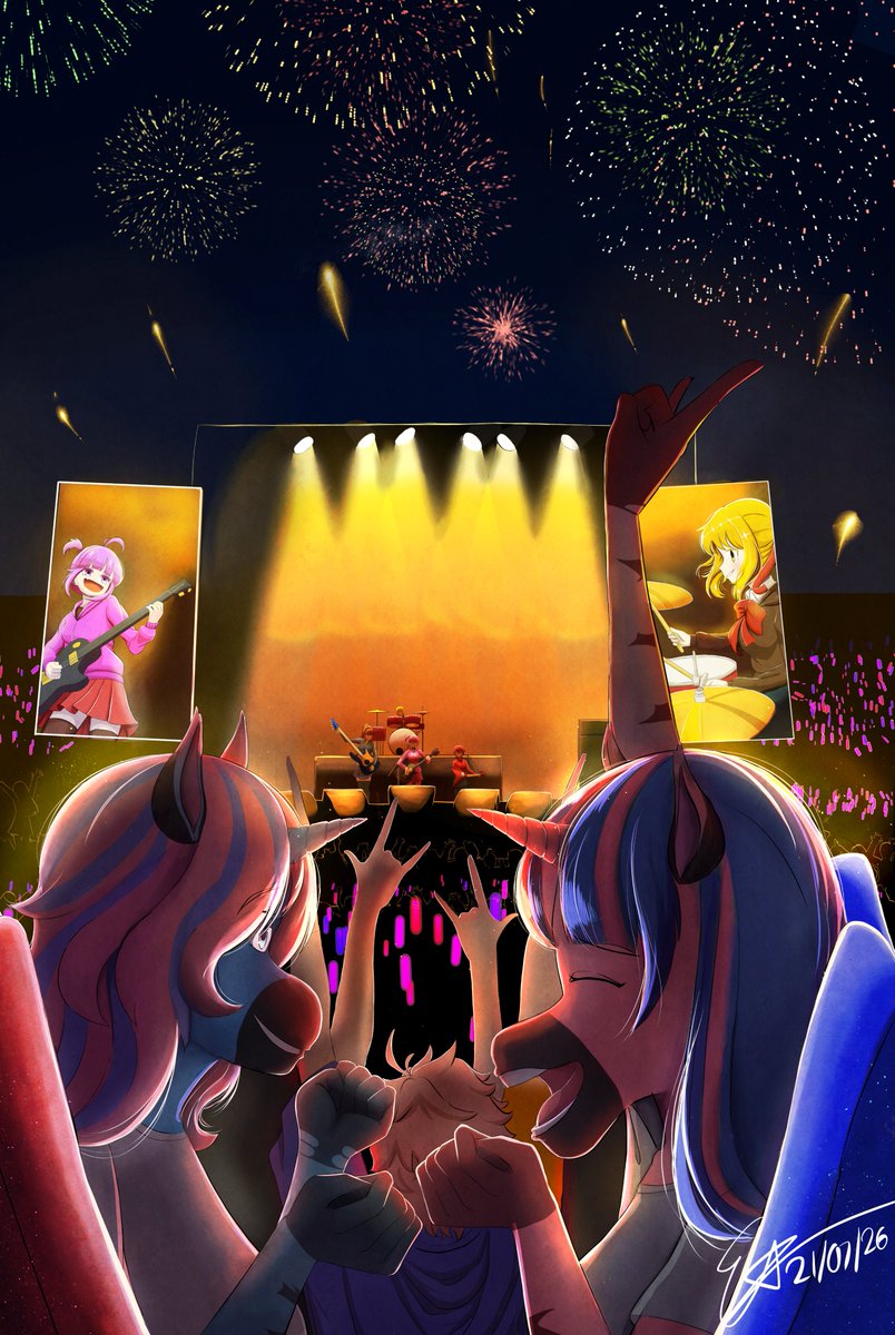 SunsetDisaster's tweet photo. Cadence and Tavi (the twins) Rocking out to Bring Me The Horizon. 

While Cadence isn't really big into music this just so happens to be one of the few rock bands she actually likes.

However, Tavi is having an absolute blast because this is her #1 favorite band! https://t.co/ISg8meDxtv