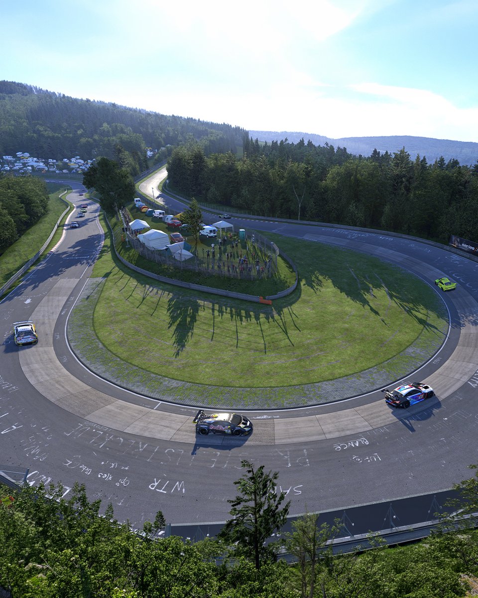 raceroom's tweet photo. Two iconic circuits are getting refreshed in the #RaceRoom Summer Update. 🏁

The Nürburgring Nordschleife gets updated surfaces, kerbs and trackside details, while Monza gains worn paint and rubbered-up kerbs.

Free for existing track owners. https://t.co/hvdRqktmPU