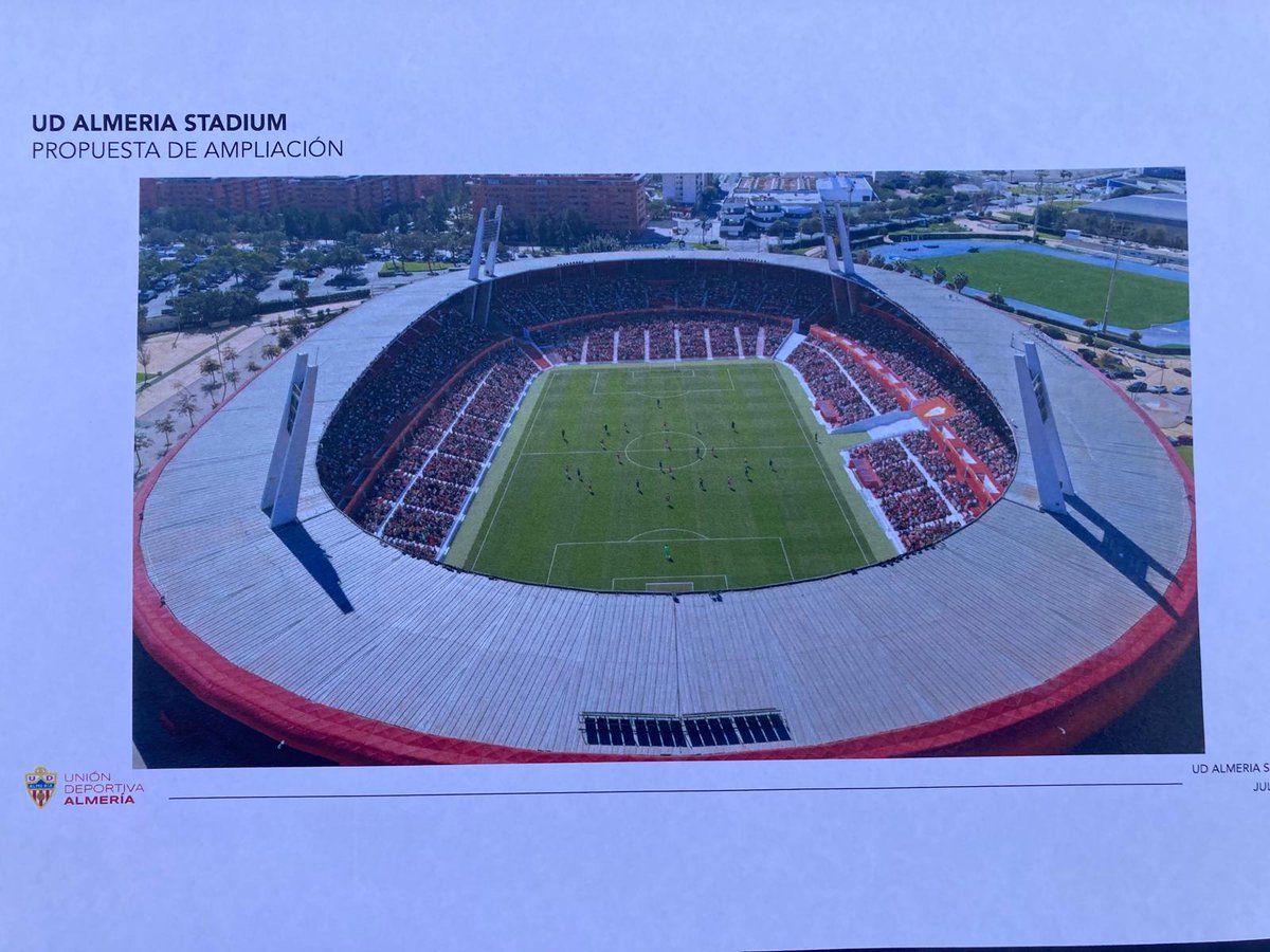 DiarioDAlmeria's tweet photo. DEPORTES | ⚽️ UDA | @U_D_Almeria 

🏟️En breve arranca el anuncio del arranque de las obras de la fase 2 del Estadio de los Juegos Mediterráneos

🧵Sigue todas las novedades por este hilo https://t.co/ktcL6pWkxU