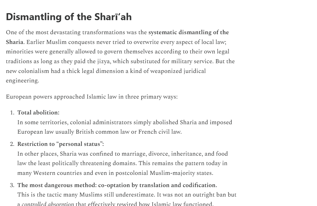 afro_hamza's tweet photo. People underestimate how well-read historical figures were, and how favorably classic Islamic law (Sharia) was viewed by early legal thinkers and classical liberals.  For example, in one of my articles i gave a scenario of 

When the British East India Company took control of India the  from Muslim rulers, Warren Hastings the  Governor-General who was appointed to take charge, explicitly complained that the existing Sharia penal system was too lenient, his exact words were  “ The sharia was founded on the most lenient principles and on an abhorrence of bloodshed.”
So, to enforce colonial control, the British systematically dismantled these protections, replacing them with harsher statutory laws that restricted the population's liberties.