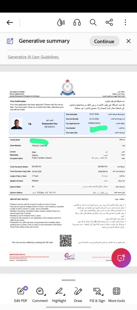 Mbanumosesike's tweet photo. 🇴🇲 OMAN 2-YEAR FREELANCE VISA AVAILABLE! 🇴🇲

Looking for an affordable way to work and live in Oman?

✅ Oman 2-Year Freelance Visa is now available.
✅ Cheapest rate ever!
✅ Fast approval – applications can be approved within 4 days, subject to document verification and https://t.co/MtUYXTFXLD