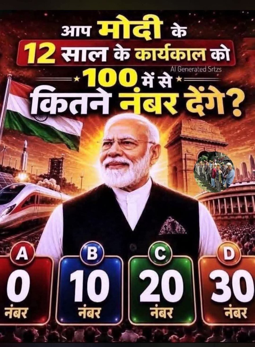 AparnaNishad's tweet photo. आप मोदी के 12 साल के कार्यकाल को 100 में से कितने नंबर देंगे? https://t.co/OeA35uLmQe