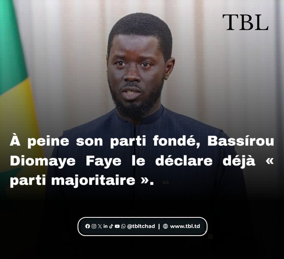 tbl_tchad's tweet photo. 𝗦𝗘𝗡𝗘𝗚𝗔𝗟🇸🇳| Le président sénégalais Bassirou Diomaye Faye a lancé son nouveau parti, « Kiiraay, les Patriotes républicains », marquant une rupture avec son ancienne formation, le PASTEF, dirigée par Ousmane Sonko. Cette initiative ouvre la voie à une compétition directe. https://t.co/h0mfNyuL9J
