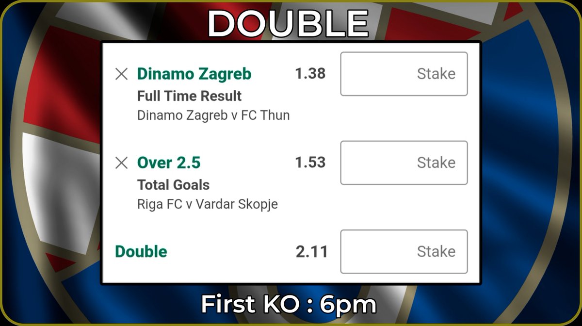 TomWhiteTips's tweet photo. DOUBLE 

@ 2.11

First KO : 6pm

Champions League 🏆 
Conference League 🏆 https://t.co/HDvNgW6hoO