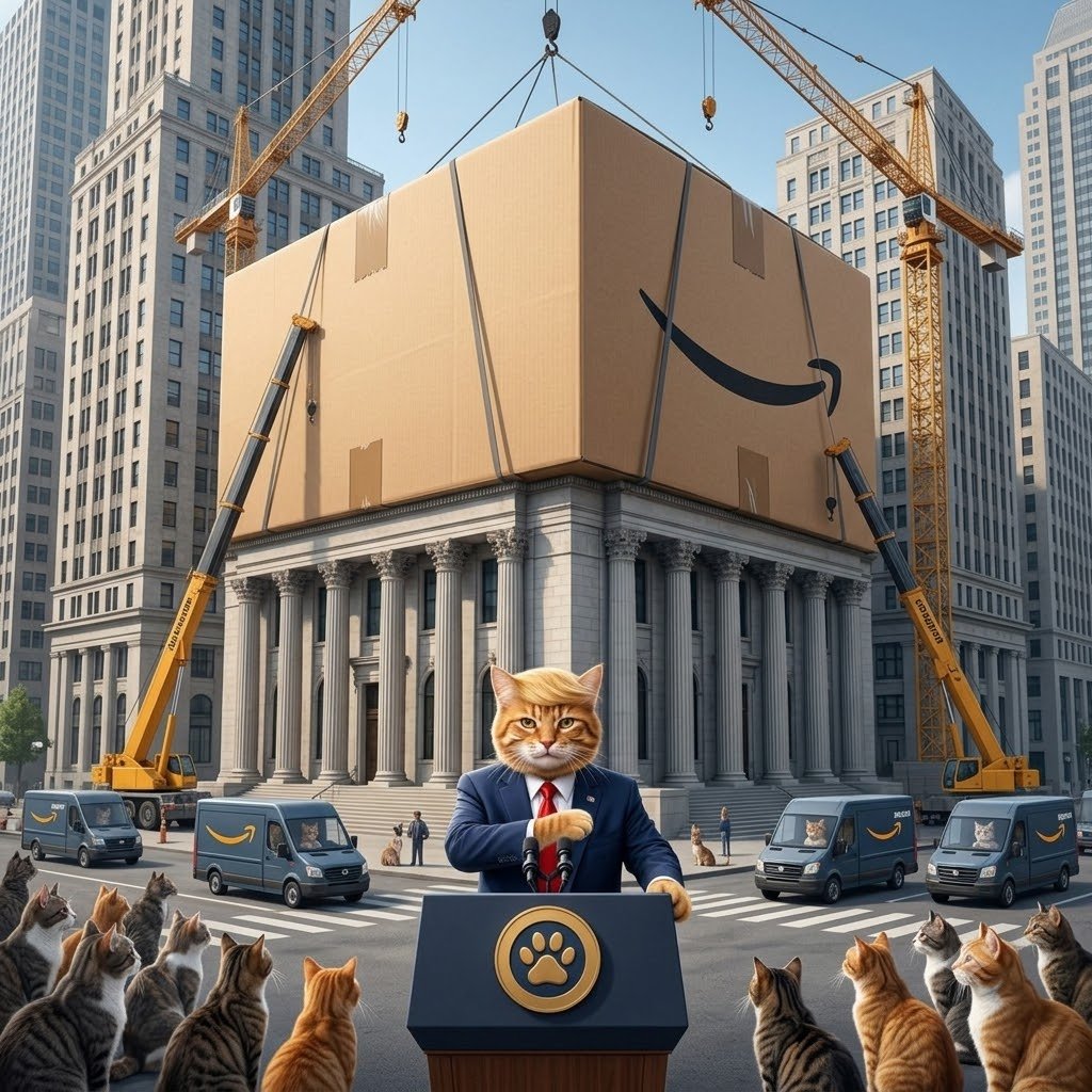 ClaritycatCCAT's tweet photo. EXECUTIVE ORDER 026 🐱🇺🇸

Effective immediately:
All brick-and-mortar bank branches are outlawed and replaced with oversized Amazon cardboard shipping crates.

Overhead costs: Zero. 
Customer satisfaction: 100%. 

$CCAT market cap target: $1 Billion.

CA: 

GsRDb9dom6GEQgeMx3V41qU1ntJpRgGdzkXxFRvspump

📡 https://t.co/11KWvWIYgV