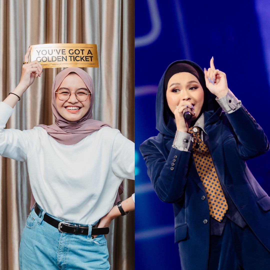 indonesianidol's tweet photo. Throwback Salma Salsabil saat dapet golden ticket, sampai akhirnya comeback jadi guest star di Idol XIV😆💙 https://t.co/uwwjFXPtjZ