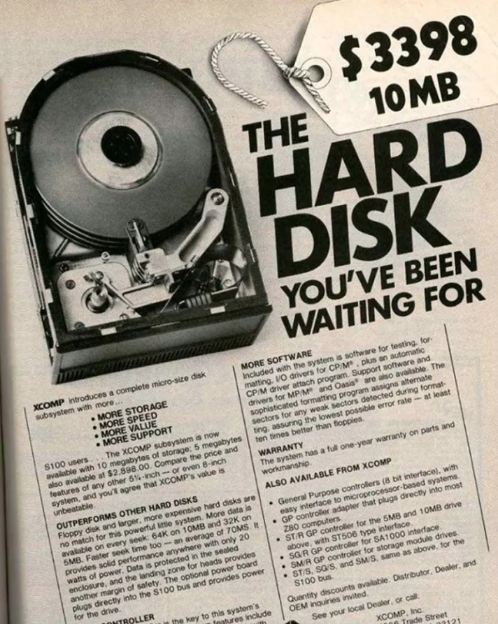 InterestingSTEM's tweet photo. 10MB Hard Disk for $3398, 1980. https://t.co/jbKADTOhas