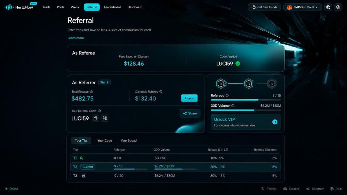 Luchik059's tweet photo. @Hertzflow_xyz testnet is live ⚡
Trade crypto, stocks, FX and commodities directly from your wallet.
Join my referral squad: Code: LUCI59 🔗 https://t.co/oxIE48c7VF
Try it and tell me which market you traded first . https://t.co/3ItgCS2BEb