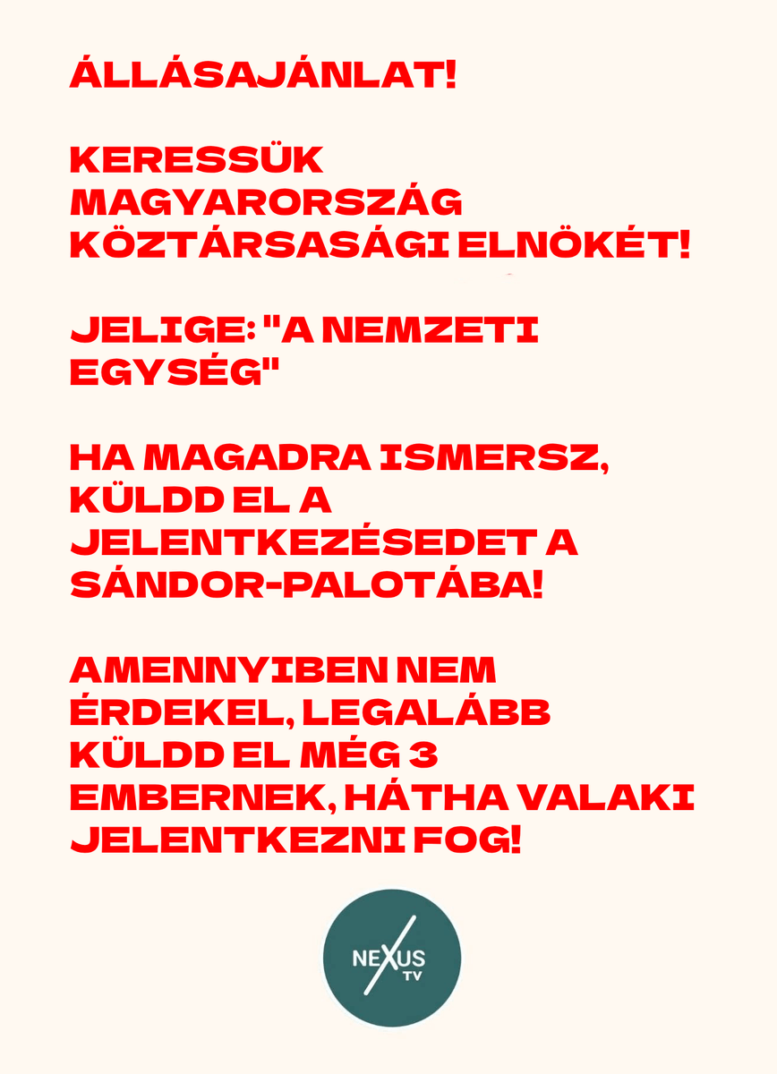 nexustvzoomboom's tweet photo. ⚠️ JELENTKEZÉS:

kapcsolat@sandorpalota.hu

#nexustv #hungary #magyar #magyarország #gazdaság #economy #media #nezusközért #fizesskészpénzzel #politika #politics #podcast #egészség #health #másikmagyarország #nexusbolt #egészségklub #gazdaszövetkezet #szervezodunk #kell https://t.co/ORPAMIswWH