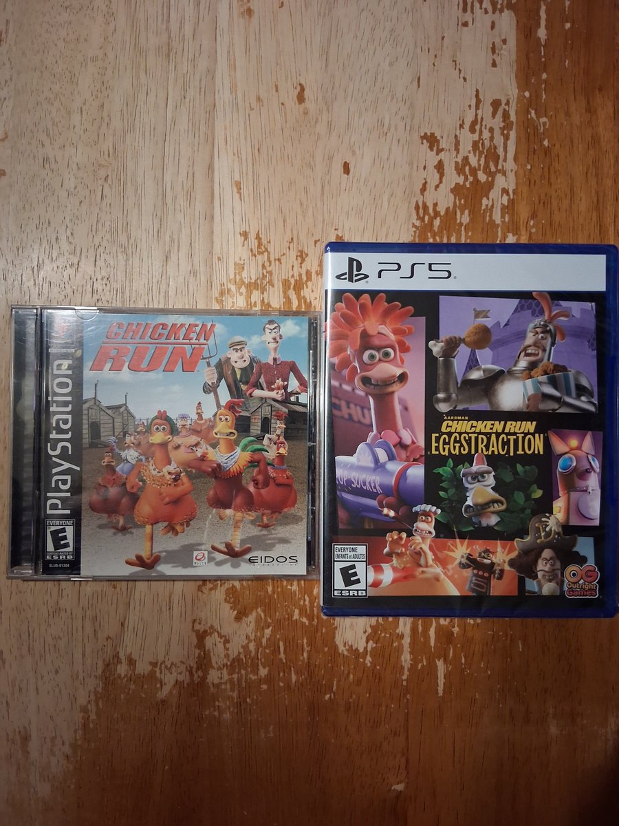 GTAERgameing's tweet photo. This kinda feels like a full circle moment. Having chicken run on my first playstation and now having one for maybe my last. I'll just keep watching what's happening and decide when the time comes. I will always prefer physical copy of all my media. https://t.co/97wQVQhg63