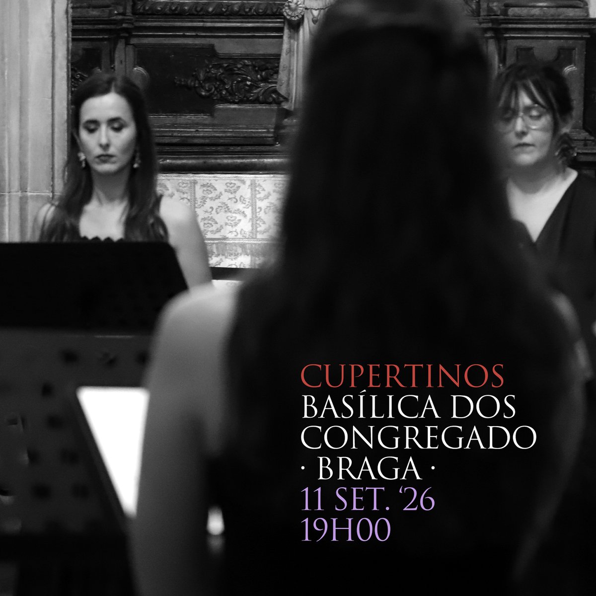 Cupertinos_Fcm's tweet photo. #CONCERTO #CUPERTINOS | #BRAGA
Os Cupertinos regressam à Basílica dos Congregados, em Braga, no dia 11 de setembro, às 19h00, para um concerto que celebra a riqueza da #PolifoniaPortuguesa.
Garanta já o seu lugar e adquira o seu bilhete em: https://t.co/mUflgkApMQ https://t.co/uHgxi3CJK9