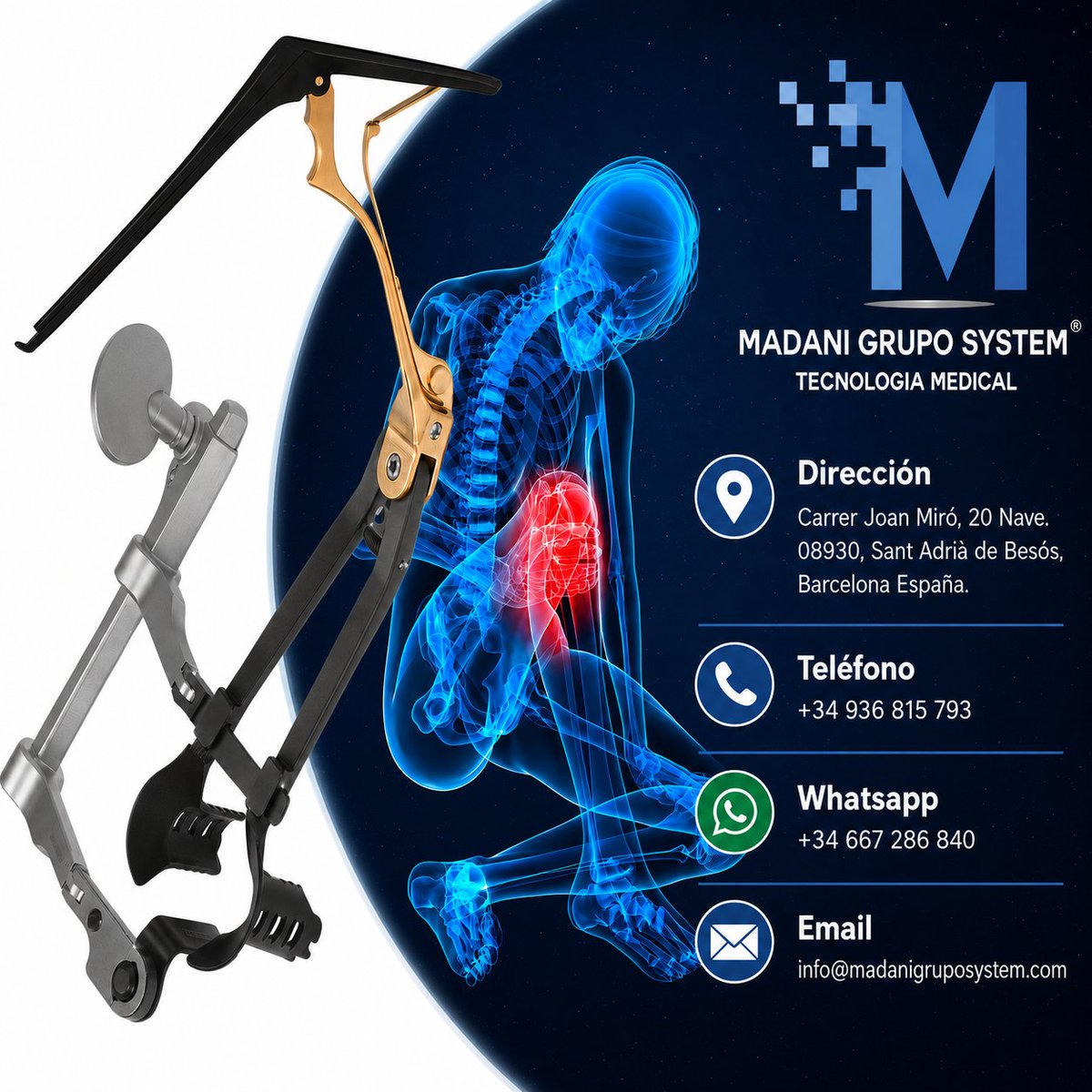 MadaniSystem's tweet photo. Madani Grupo System informa: ✨

⚡ Instrumental para Traumatología

✅ Precisión, resistencia y calidad
✅ Acero inoxidable de alta durabilidad
✔️ Diseñado para uso profesional médico.

#MadaniGrupoSystem #Traumatología #InstrumentalQuirúrgico #InstrumentalMédico https://t.co/JauGZBm63N