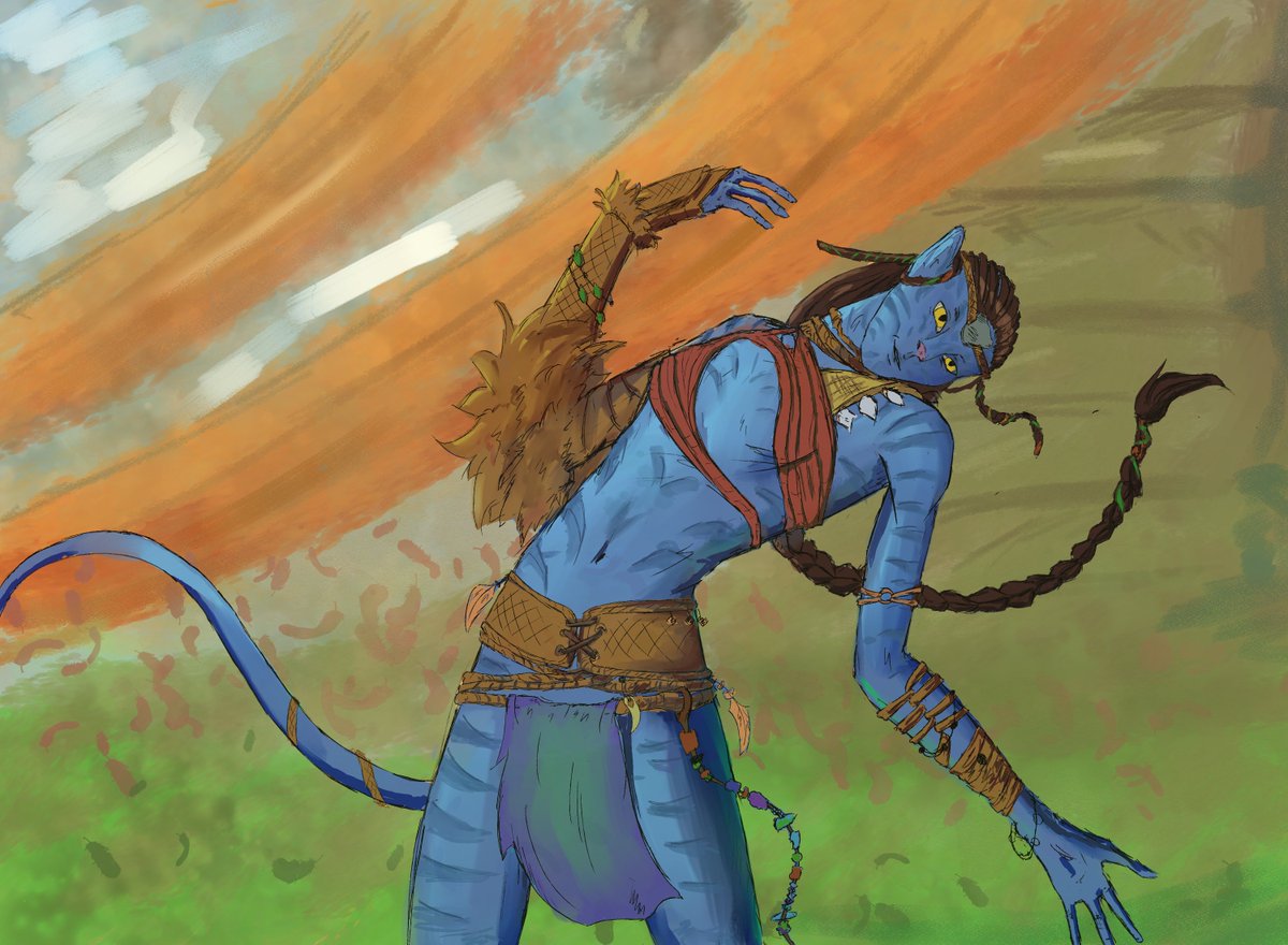 jetshotpants's tweet photo. Hello!! 
Just my attempt to make a na'vi oc

She's from Zeswa!! I'm still working on the design (she flirts with Nesim)
#avatar #afop #navioc #navi #avatarfrontiersofpandora https://t.co/eWJDbKudEG