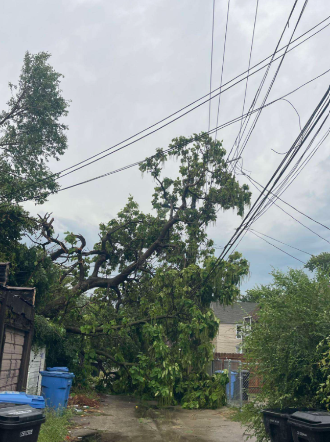 ComEd's tweet photo. Northern Illinois has already experienced more storms in 2026 than in all of 2025, with five months still left in the year. Storms are becoming more frequent, more powerful and more destructive.
 
Monday's storm brought 80+ mph winds, heavy rain and hail, causing widespread damage across the region. More than 530,000 were impacted and approximately 290,000 have already been restored. Communities including Maywood, Bolingbrook, Chicago Heights, Skokie, Waukegan and Libertyville were among the hardest hit. 

That's why restoration after severe storms can take time. Crews must assess damage, remove hazards and make repairs before power can be safely restored. In some locations, roads must be cleared of downed trees before crews can access damaged equipment.

More than 2,300 personnel are being deployed today to restore power as safely and quickly as possible across every impacted community. Based on the history of similar storms of this size, we expect 80% of interruptions to be restored by Wednesday at noon, and the vast majority of impacted customers restored by 10pm on Friday, July 31st.

If you see a downed power line, stay away and call 1-800-334-7661. You can see updates as they become available at https://t.co/MJQeQozpeb. We appreciate your patience and understanding as restoration work continues.