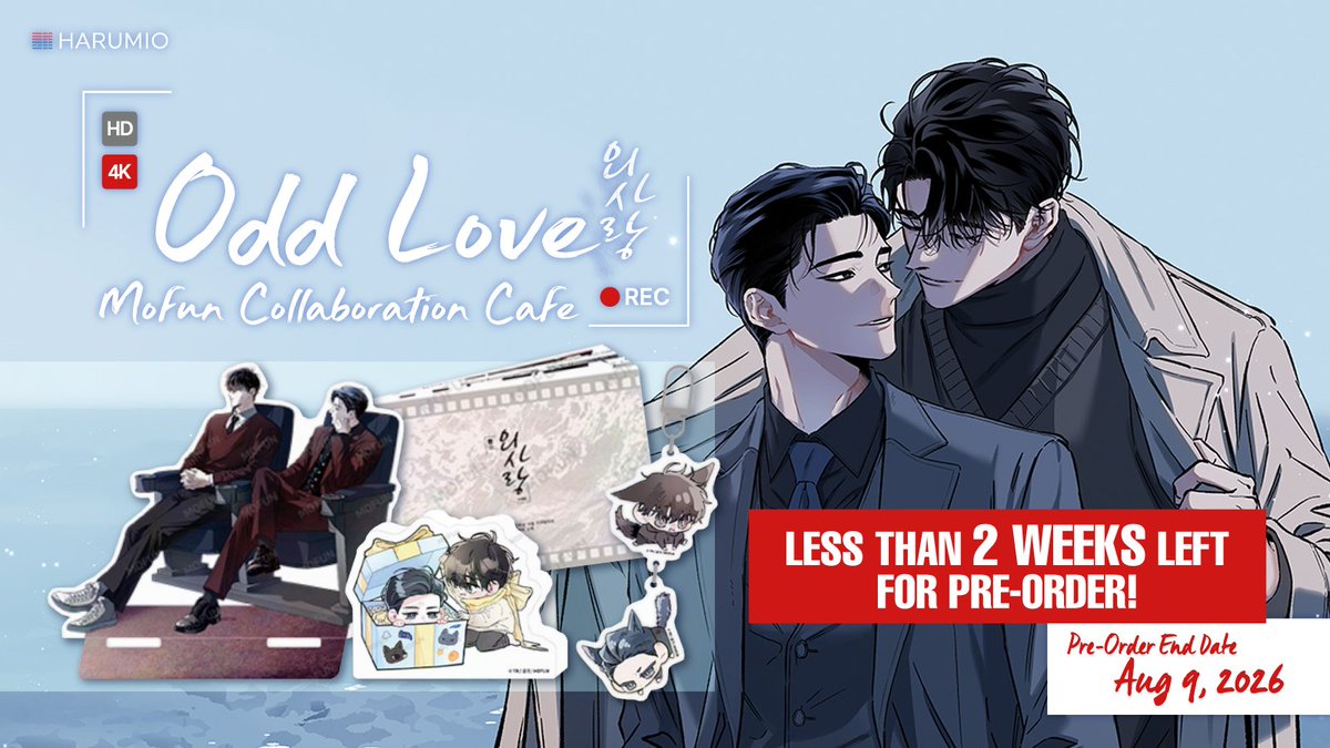 HarumioKorea's tweet photo. HURRY: Less Than 2 Weeks Left for #OddLove x Mofun Pre-orders!
The countdown is on! This is your final chance to bring home the intense passion of the series with the Cinema Set, Dear My Love Set, A5 Illustration Colored Paper, Curtain Call Set and more are waiting to complete your collection!
Link in comment!
Pre-order ends 9th August 2026.