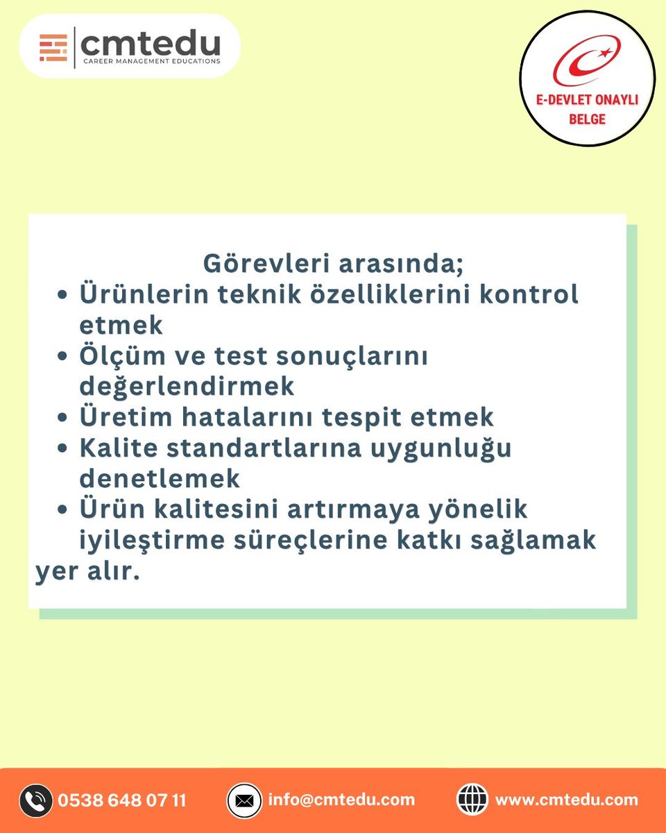 cmtedusoft's tweet photo. Bir ürün neden kalite kontrolden geçer, hiç düşündünüz mü?

Çünkü küçük bir hata bile üretimin tamamını etkileyebilir. 

#KaliteKontrolUzmanı olarak bu alanda #EDevletOnaylı sertifika almak istiyorsanız, bu eğitim sizin için iyi bir başlangıçtır.

📌 https://t.co/KHEcxjcrKD https://t.co/P4B1wKw9DF